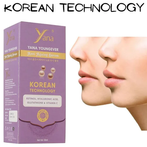 Vista 2 de Yana Korean Technology - Suero de retinol de ácido hialurónico para la cara con vitamina C, suero facial hidratante ligero para piel seca