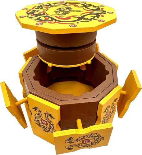 Vista 3 de Dragons Cave Safe Secret - Caja de rompecabezas con cerradura IQ de madera para dinero y regalo