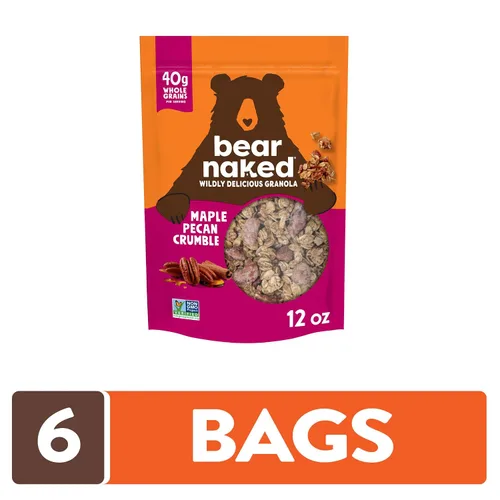 Vista 4 de Bear Naked - Cereal de granola, snacks de desayuno, nueces de arce (6 bolsas)