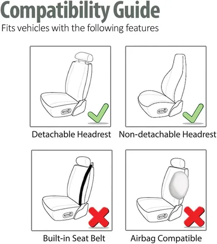 Vista 4 de FH Group Fundas de Asientos de Automóvil de Malla de Aire 3D Juego Delantero – Protectores de Asientos Automotrices de Ajuste Universal, Fundas