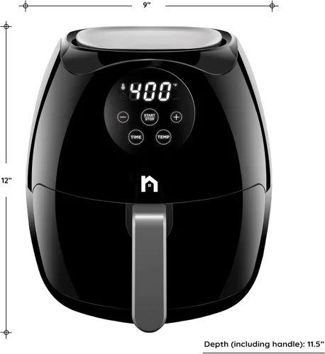 Vista 6 de Freidora de aire digital de 3.5 litros con cesta plana, freidora de aire con pantalla táctil, cesta antiadherente apta para lavavajillas, utiliza