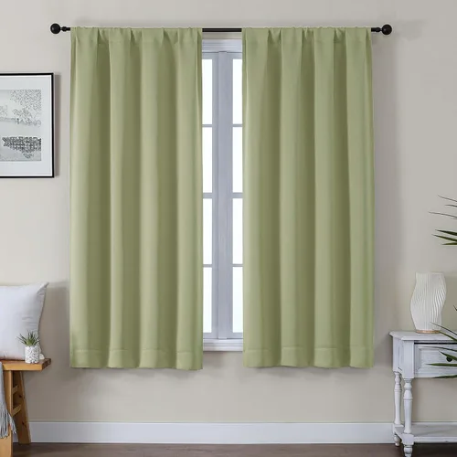 Vista 109 de Gwine Cortinas opacas para dormitorio, 54 pulgadas de largo, paneles de cortina de ventana con aislamiento térmico y reducción de ruido, cortinas