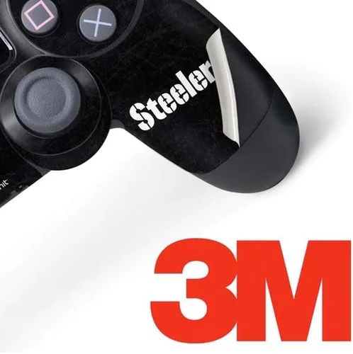 Vista 3 de Skinit Calcomanía para juegos compatible con el controlador de PS4, diseño desgastado con licencia oficial de los Pittsburgh Steelers de la NFL