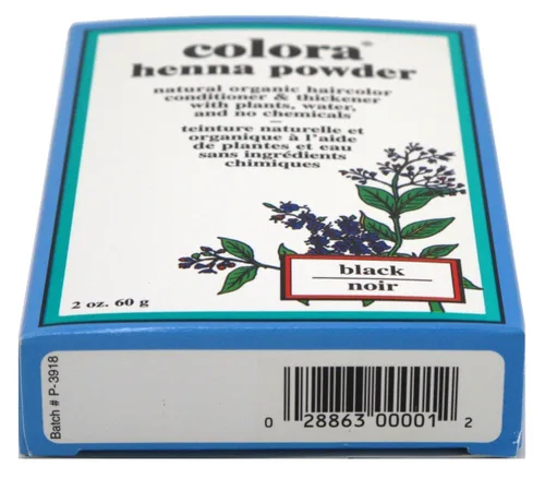 Vista 2 de Colora Tinte en polvo de henna para el cabello, negro, 2 onzas (paquete de 6)