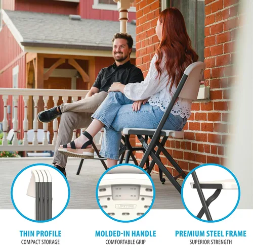 Vista 6 de LIFETIME Sillas plegables, silla plegable resistente contorneada para mayor comodidad, paquete de 4