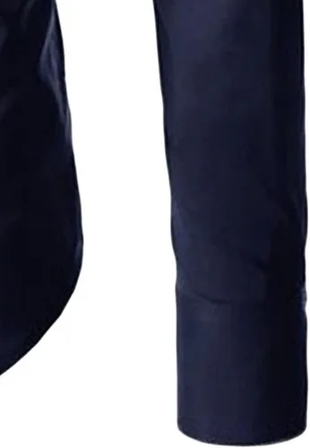 Vista 5 de Camisa decorativa a rayas de contraste de moda para hombre, camisa de manga larga de algodón casual con cuello a cuadros