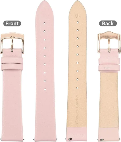 Vista 4 de EACHE Correas de reloj de cuero de liberación rápida para hombres y mujeres, correas de reloj de cuero fino para mujer, 0.472 in, 0.551 in, 0.630