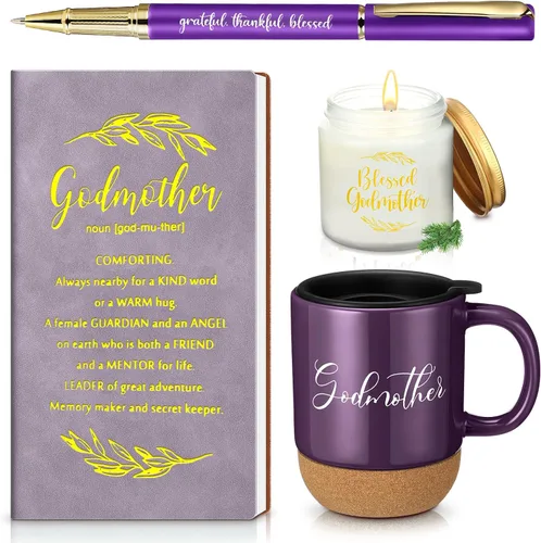 Vista 9 de Hushee 4 piezas de regalos cristianos para hombres, taza de café del hombre de Dios, diario de oración, vela perfumada, bolígrafo bíblico, regalos