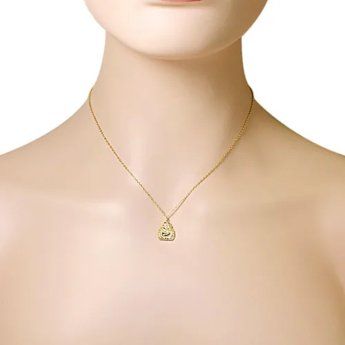Vista 3 de Collar con Colgante de plata de ley 925Happy Buda sonriente