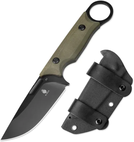 Vista 11 de Cuchillo de hoja fija Kizer Cabox de 3.36" (8.53 cm) 154CM de acero con mango G10 y funda para supervivencia y campamento 1048C1 Mango G10