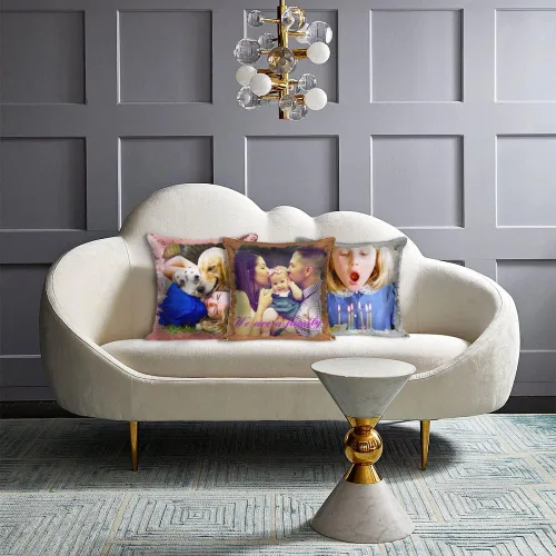 Vista 5 de Almohadas de lentejuelas personalizadas, fundas de cojín decorativas, regalos con fotos personalizadas para mamá, mejor amiga, familia, cualquier