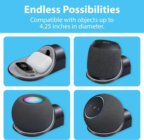 Vista 7 de TotalMount Soporte de pared premium para Echo Dot MAX, HomePod Mini y más (fácil instalación, forro suave y ajuste seguro)