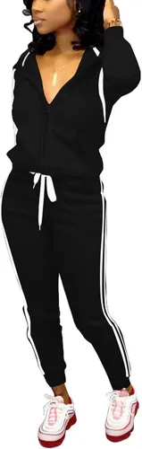 Vista 2 de TOPSRANI Conjunto de dos piezas para mujer conjunto de sudadera con capucha y pantalones deportivos a juego