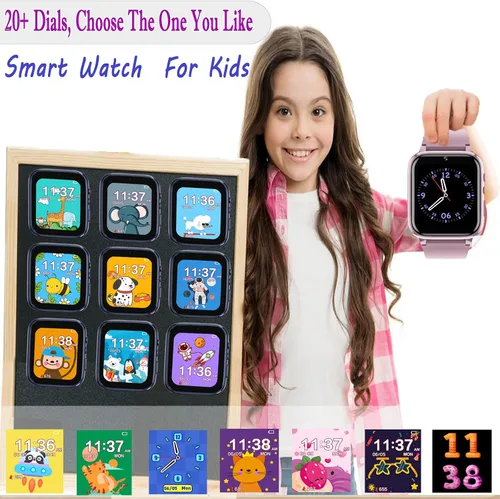 Vista 3 de Reloj inteligente para niños, reloj inteligente para niñas y niños con 26 juegos, grabadora de video y reproductor, calendario podómetro, linterna