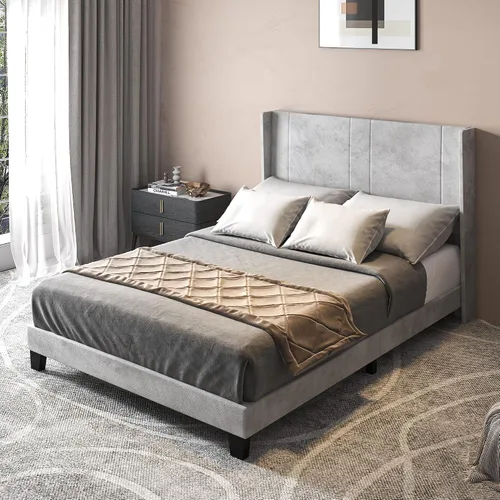 Vista 10 de [Usado] YITAHOME Base de cama tamaño King, cama de nube suave con estribo, esquinas Beige