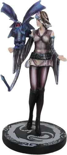 Vista 4 de Ebros Gift Fantasía Mitos y Leyendas Dragón Entrenador Guerrero Princesa Hada con Joven Dragonling Figura Edad de Dragones y Mazmorras Decoración