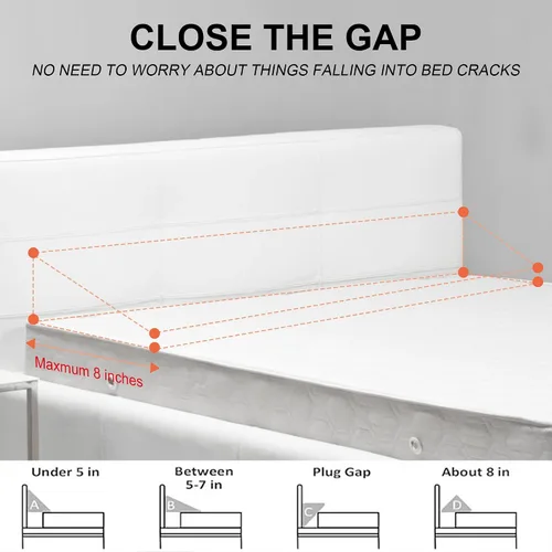 Vista 3 de Almohada de cuña tamaño matrimonial para cabecera / relleno de espacio entre cabecera y cama, almohada de cuña para cabecera / relleno de espacio