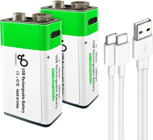 Vista 11 de Baterías C - Paquete de 2 baterías recargables C, batería de iones de litio de 5000 mWh, tamaño C, 1.5 V con cargador USB A a tipo C 2 en 1