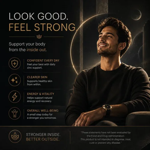 Vista 8 de Zinc 50mg – Apoyo inmunológico de alta potencia – Tabletas con certificación Halal – 100 unidades – Sin OGM – Apoya la salud de la piel, el cabello