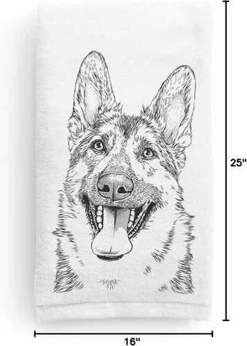 Vista 5 de Inkopious Bare Benson The German Shepherd - Toalla de mano decorativa para baño y cocina
