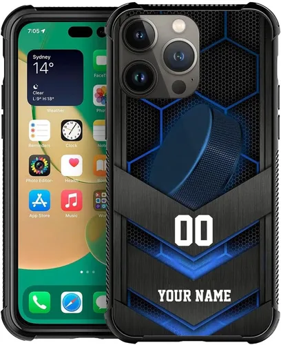 Vista 6 de DJSOK Compatible con iPhone personalizado de béisbol deportivo, cubierta de teléfono personalizada con número de nombre para iPhone 17/16/15/14 Pro