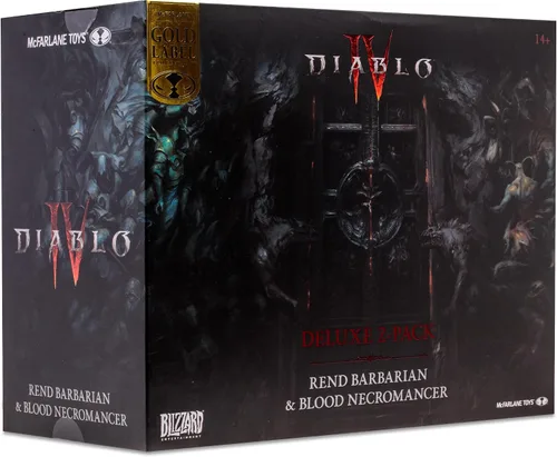 Vista 16 de McFarlane Toys - Diablo IV Rend Bárbaro y Nigromante de Sangre Paquete de 2 Figuras Posadas con Etiqueta de Oro 1:12 Escala 1:12, Etiqueta Dorada