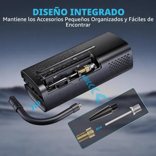 Vista 3 de OlarHike Compresor de aire portátil para inflador de neumáticos, sistema de manguera dual inteligente, bomba de aire automática para neumáticos