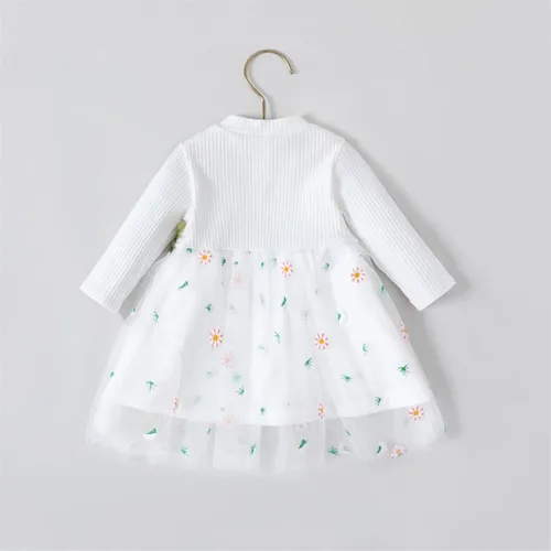 Vista 2 de PATPAT Baby Girl Dress Long Sleeve Tutu Dress Infant Girl Tulle Dress Flower Girl Party Birthday Princess Dresses