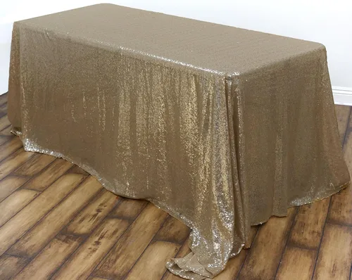 Vista 11 de Tableclothsfactory Luxury Collection Duchess - Mantel rectangular de lentejuelas, 60 x 126 pulgadas, color plateado
