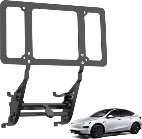 Vista 10 de Soporte para placa de matrícula modelo 3 2023-2017, altura ajustable y sin perforación, soporte para placa frontal con características antirrobo