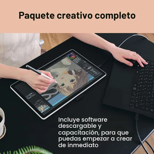 Vista 6 de Wacom One 14 Tableta de Dibujo con Pantalla, Tableta de Arte Digital de 14" HD Completamente Laminada con Software Creativo y Entrenamiento, Lápiz