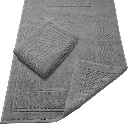 Vista 11 de Avalon Towels Juego de 2 tapetes de baño absorbentes 100% algodón, color beige, tapetes de baño de secado rápido para baños (22 x 34 pulgadas)