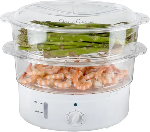 Vista 2 de Olla arrocera con cesta de vapor, olla de arroz a vapor para verduras, aparato de vapor eléctrico de 6.3 cuartos de galón con temporizador