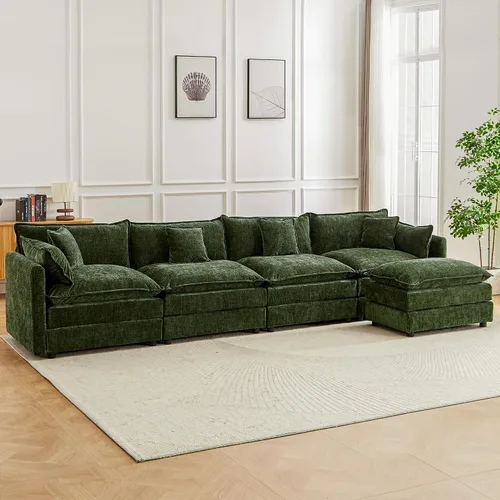 Vista 18 de Sofá modular seccional, juego de sofá en forma de L de 77 pulgadas con reposabrazos, cómodos sofás de nube de 2 plazas para sala de estar