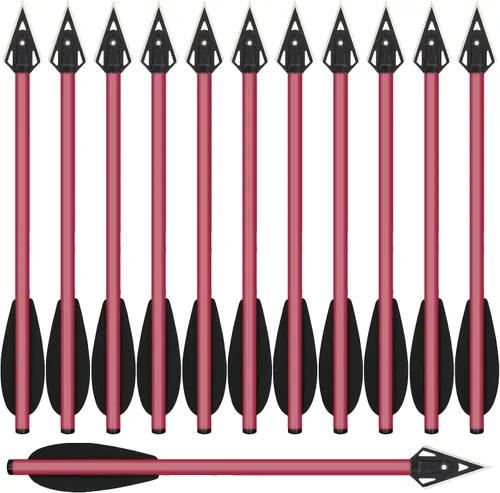 Vista 9 de Mini pernos de ballesta de aluminio, flechas de ballesta de 6.3 pulgadas, puntas afiladas de cabeza ancha, flechas de caza para 50-80 libras, mini