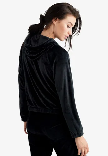 Vista 5 de ellos Sudadera con capucha de terciopelo con cremallera frontal para mujer