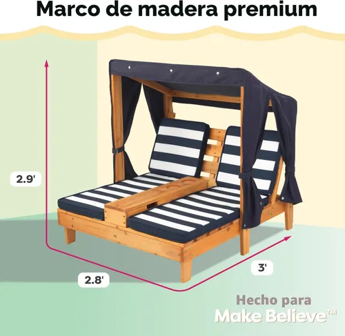 Vista 3 de KidKraft al aire última intervensión doble chaise lounge, talla única