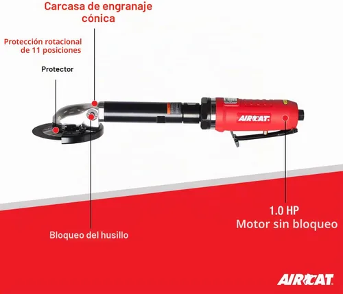 Vista 2 de Herramienta de corte interior extendida neumática AIRCAT 6275-A de 1.0 HP, de 4 pulgadas con bloqueo de husillo, 14,000 RPM
