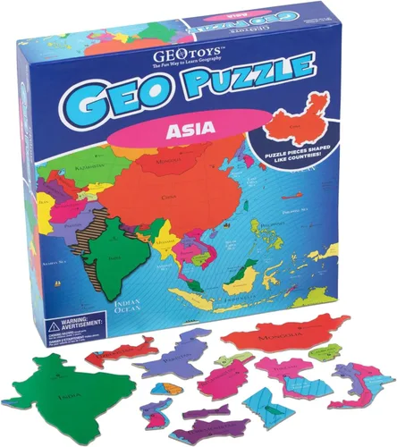 Vista 8 de GeoToys GeoPuzzle, juego de 6 rompecabezas de campo, juego de geografía y mapas, juegos educativos y actividades de aprendizaje para niños, regalos