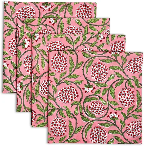 Vista 9 de Ridhi - Servilletas de 100 % algodón con estampado de espárragos verdes de 18 x 18 pulgadas (juego de 4) servilletas de cocina reutilizables