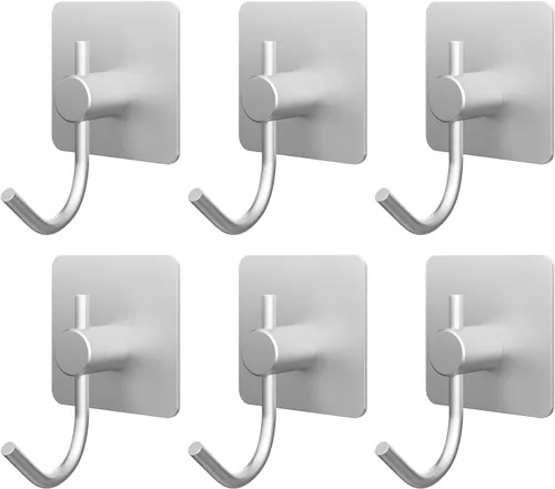 Vista 11 de VAEHOLD - Paquete de 4 ganchos de pared, resistentes, impermeables, de aluminio para colgar abrigos, sombreros, llaves, ropa, gancho de pared