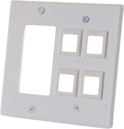 Vista 11 de C2G 03721 Placa de pared Keystone de dos puertos, color blanco