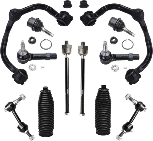Vista 75 de Detroit Axle – 12 brazos de control superiores e inferiores delanteros con rótulas, barras de unión exteriores e interiores con topes, barras