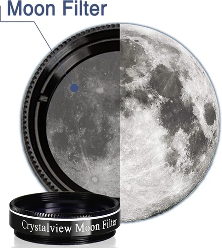 Vista 3 de SOLOMARK Filtro de luna CrystalView de 1.25" para telescopios