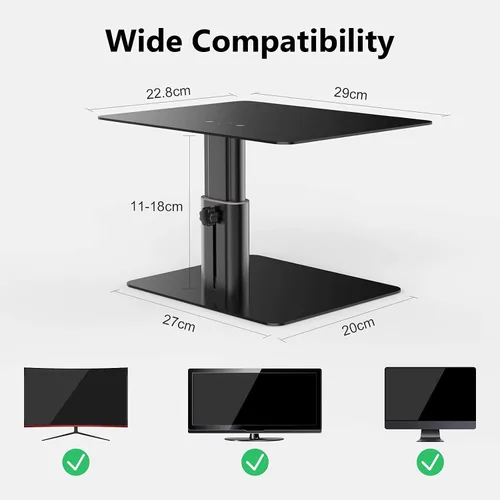 Vista 6 de Nillkin Soporte de monitor para escritorio, soporte de monitor de computadora de altura ajustable, soporte ergonómico de aluminio para monitor