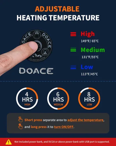 Vista 4 de DOACE Chaleco térmico para mujeres y hombres, chaleco eléctrico inteligente recargable, batería no incluida