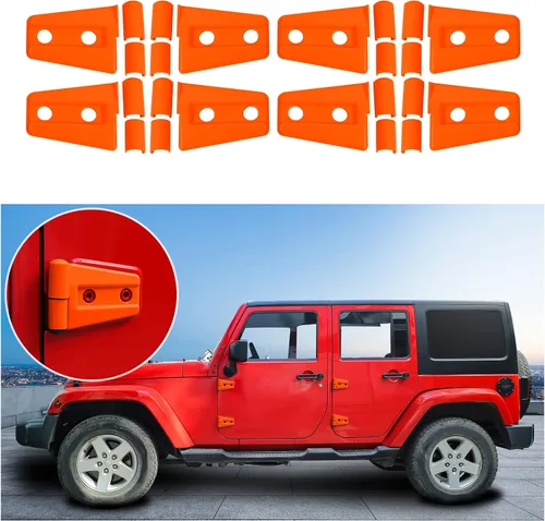 Vista 22 de 4 cubiertas protectoras de bisagra de puerta para Jeep Wrangler JK 2007-2018 de 2 puertas (negro)