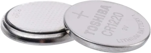 Vista 2 de TOSHIBA Batería de celda de moneda de litio CR1220 3V 5 baterías en embalaje resistente a los niños de la tira