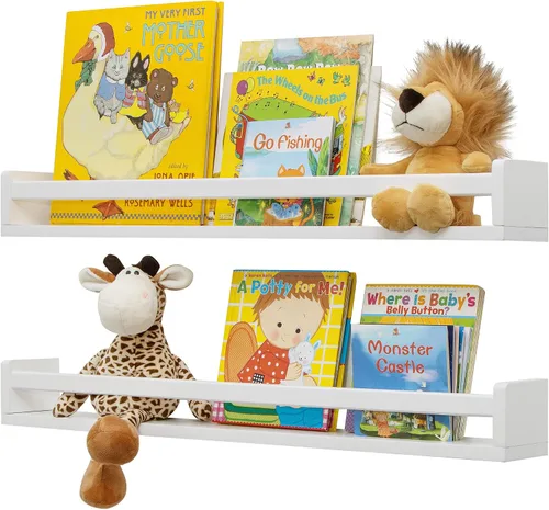 Vista 20 de Fun Memories Pequeños estantes flotantes para pared, estantes cuadrados de pared de 8 pulgadas con soportes invisibles, estantes negros para baño