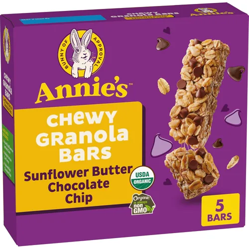 Vista 13 de Annie's Barras de granola masticables sin gluten, pastel de cumpleaños, 5 barras, 4.9 onzas